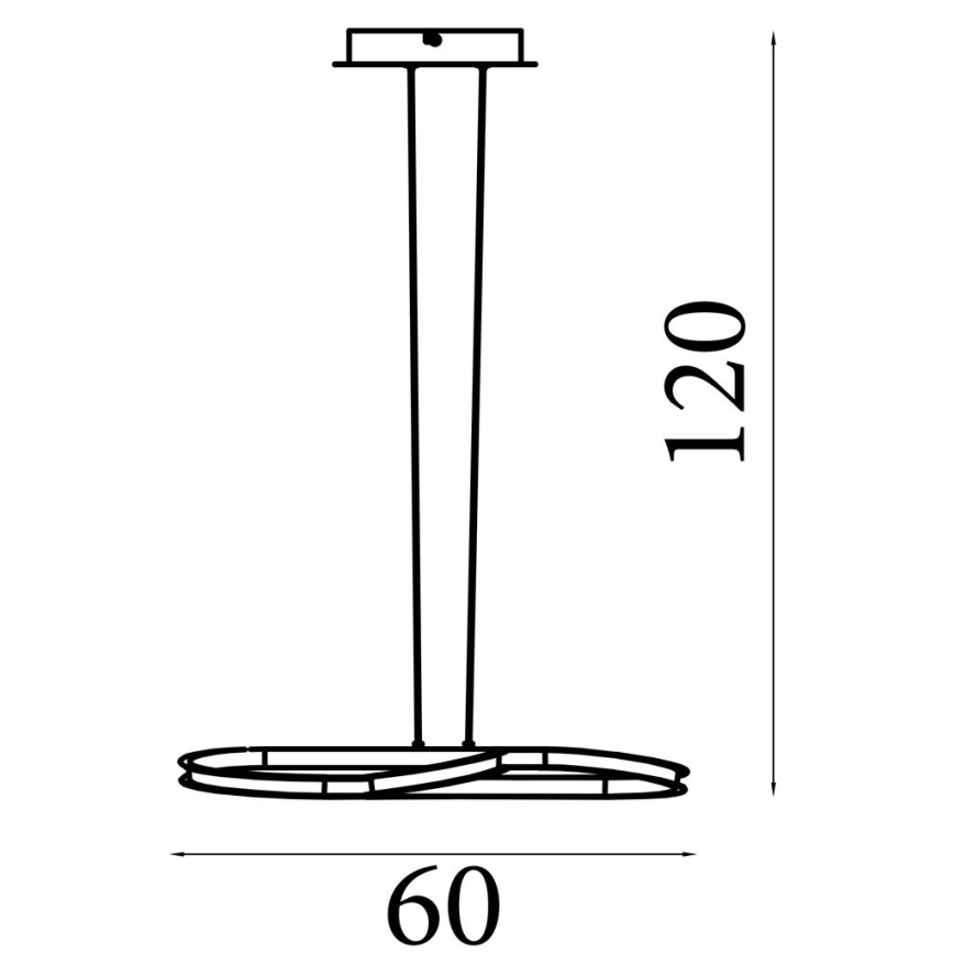 Searchlight - Dimbare LED-hanglamp aan kabel DOODLE LED/40W/230V messing