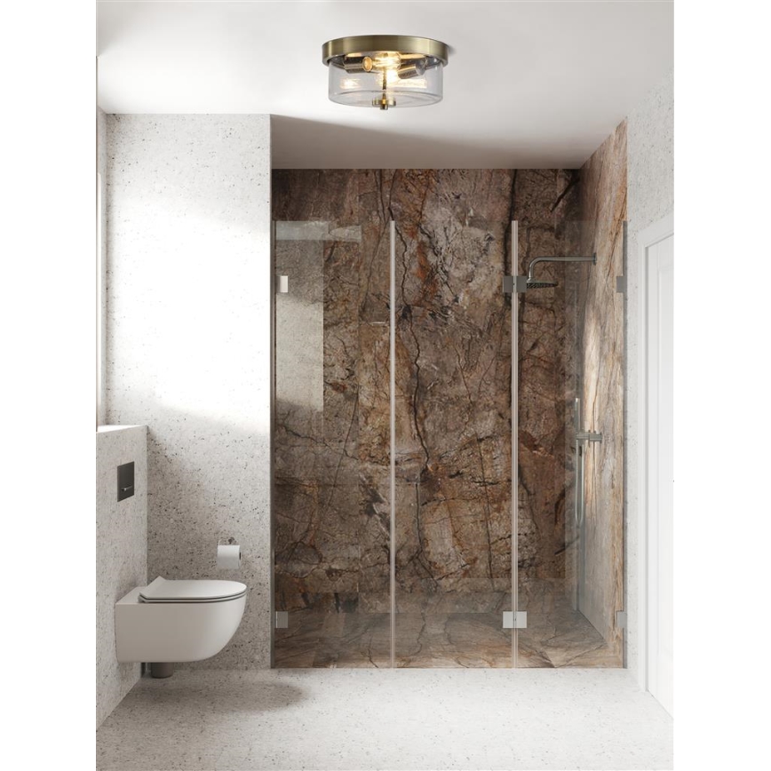 Searchlight - Badkamerplafondlamp PRESTON 2xE27/60W/230V IP44 Ø 33 cm messing