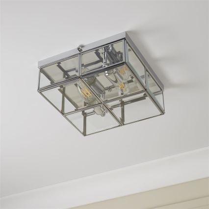 Searchlight - Plafondlamp FLUSH 2xE14/40W/230V glanzend chroom