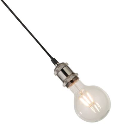Searchlight - Hanglamp met kabel SUSPENSION 1xE27/60W/230V zilverkleurig