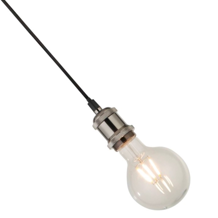 Searchlight - Hanglamp met kabel SUSPENSION 1xE27/60W/230V zilverkleurig