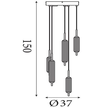 Searchlight - Dimbare LED-hanglamp aan kabel CATTAIL LED/24W/230V