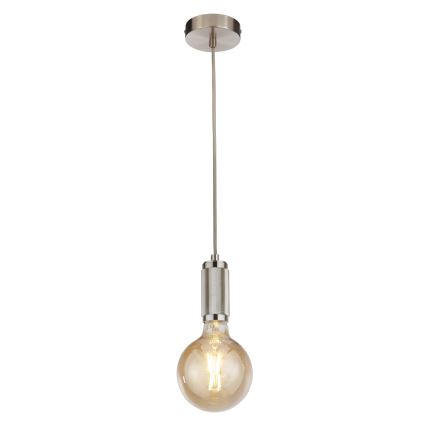 Searchlight - Hanglamp met kabel SUSPENSION 1xE27/60W/230V zilverkleurig