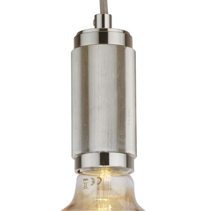 Searchlight - Hanglamp met kabel SUSPENSION 1xE27/60W/230V zilverkleurig