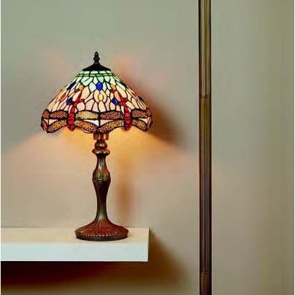 Searchlight - Tiffany tafellamp DRAGONFLY 1xE27/60W/230V