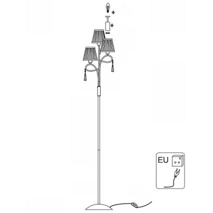 Searchlight - Staande Lamp SIMPLICITY 3xE14/60W/230V glanzend chroom