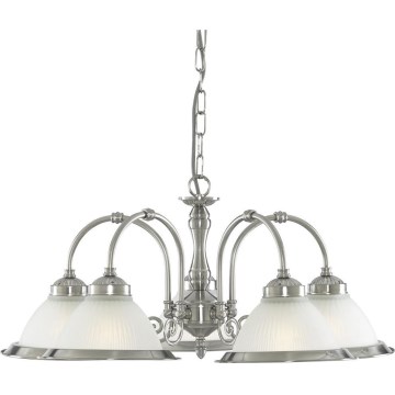Searchlight - Hanglamp aan een ketting AMERICAN DINER 5xE14/60W/230V glanzend chroom