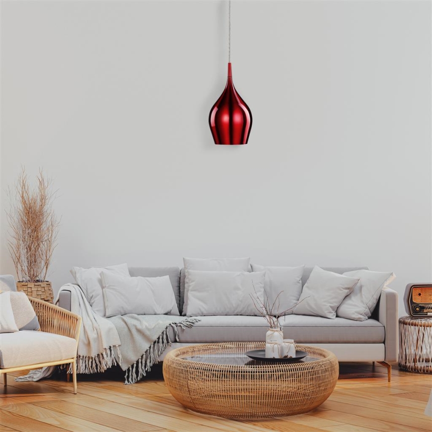 Searchlight - Hanglamp aan een koord VIBRANT 1xE14/40W/230V rood