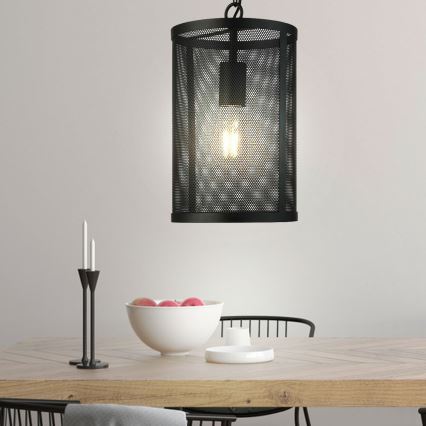 Searchlight - Hanglamp aan ketting FISHNET 1xE27/60W/230V zwart