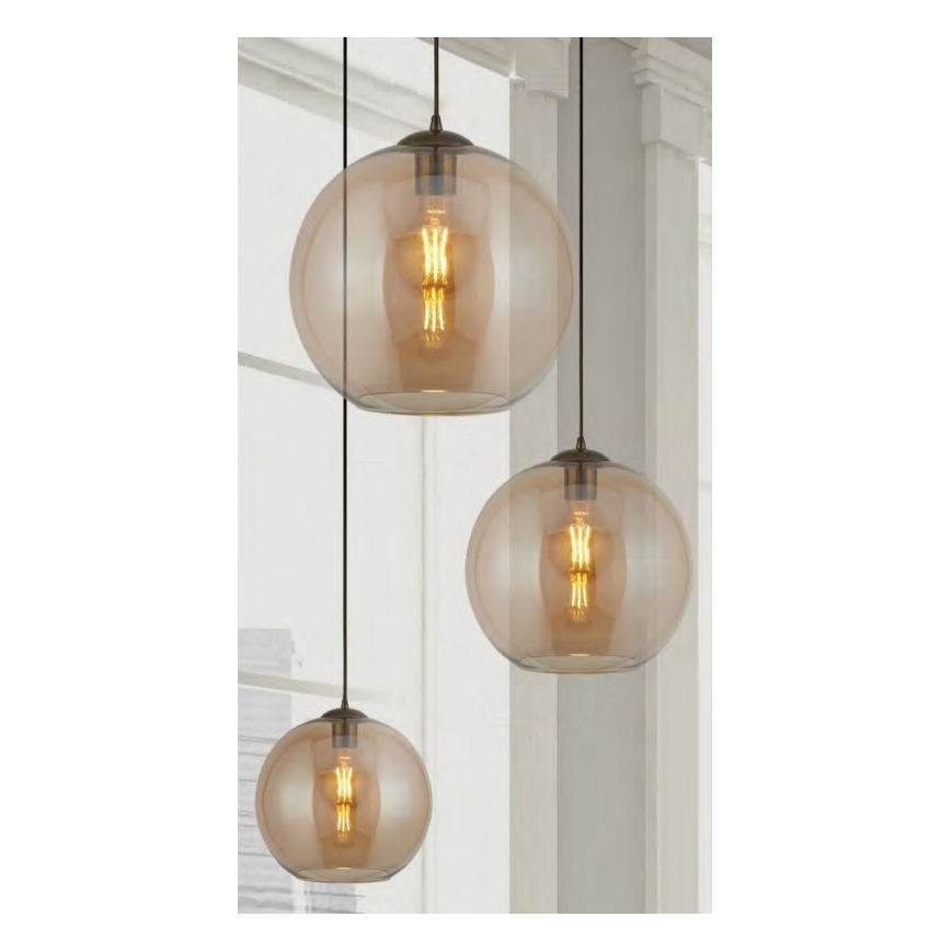 Searchlight - Hanglamp aan koord BALL 1xE27/60W/230V goudkleurig