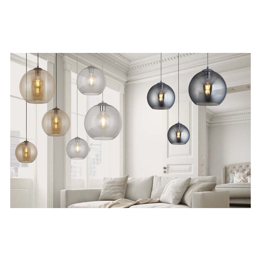 Searchlight - Hanglamp aan koord BALL 1xE27/60W/230V goudkleurig