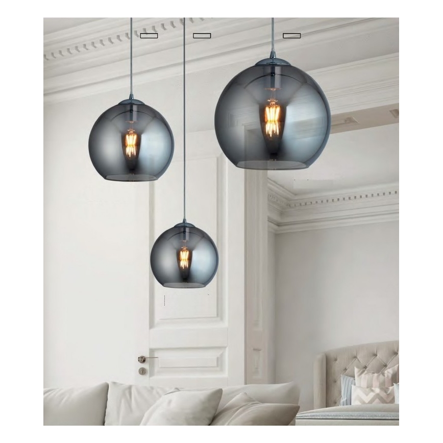 Searchlight - Hanglamp aan koord BALL 1xE27/60W/230V zwart
