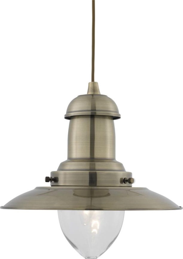Searchlight - Hanglamp aan snoer FISHERMAN 1xE27/60W/230V messing