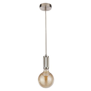 Searchlight - Hanglamp met kabel SUSPENSION 1xE27/60W/230V zilverkleurig