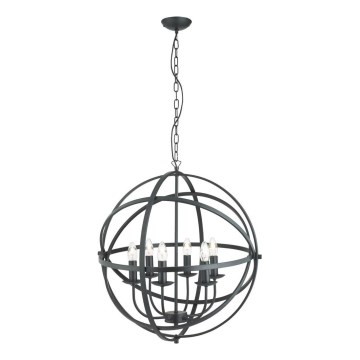 Searchlight - Kroonluchter aan ketting ORBIT 6xE14/60W/230V zwart