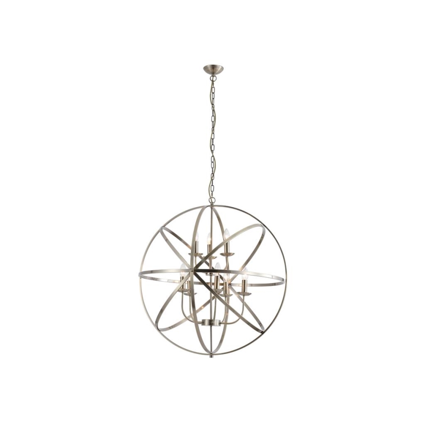 Searchlight - Kroonluchter aan ketting ORBIT 8xE14/60W/230V messing