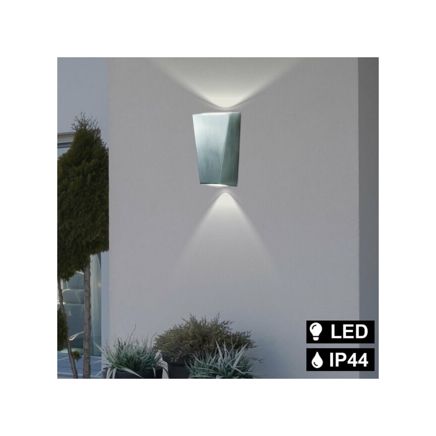 Searchlight - LED Wandlamp voor buiten OUT 2xGU10/3W/230V IP44 zilver