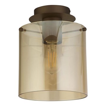 Searchlight - Plafondlamp SWEDEN 1xE27/60W/230V Ø 22 cm bruin/rookglas