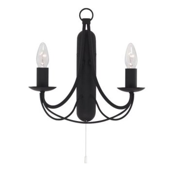 Searchlight - Wandlamp MAYPOLE 2xE14/60W/230V zwart