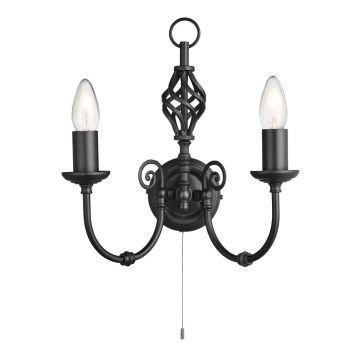 Searchlight - Wandlamp ZANZIBAR 2xE14/60W/230V zwart