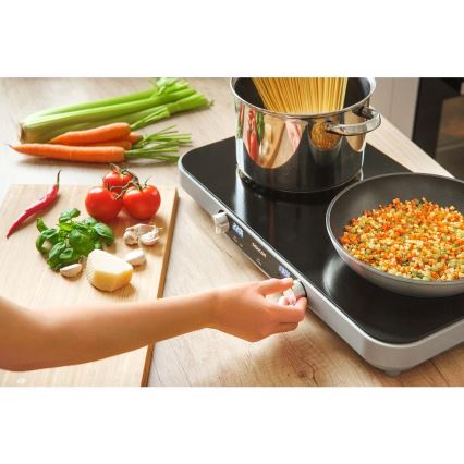 Sencor - Keramische kookplaat met twee kookzones en LCD-display 3500W/230V