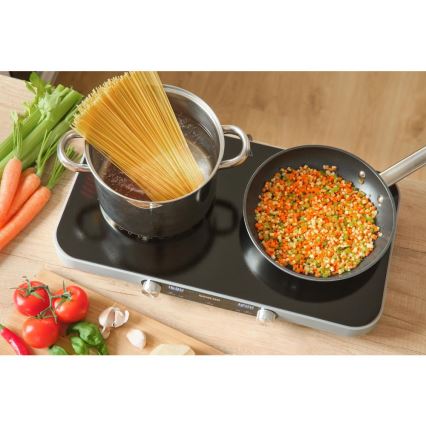 Sencor - Keramische kookplaat met twee kookzones en LCD-display 3500W/230V