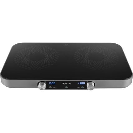 Sencor - Keramische kookplaat met twee kookzones en LCD-display 3500W/230V