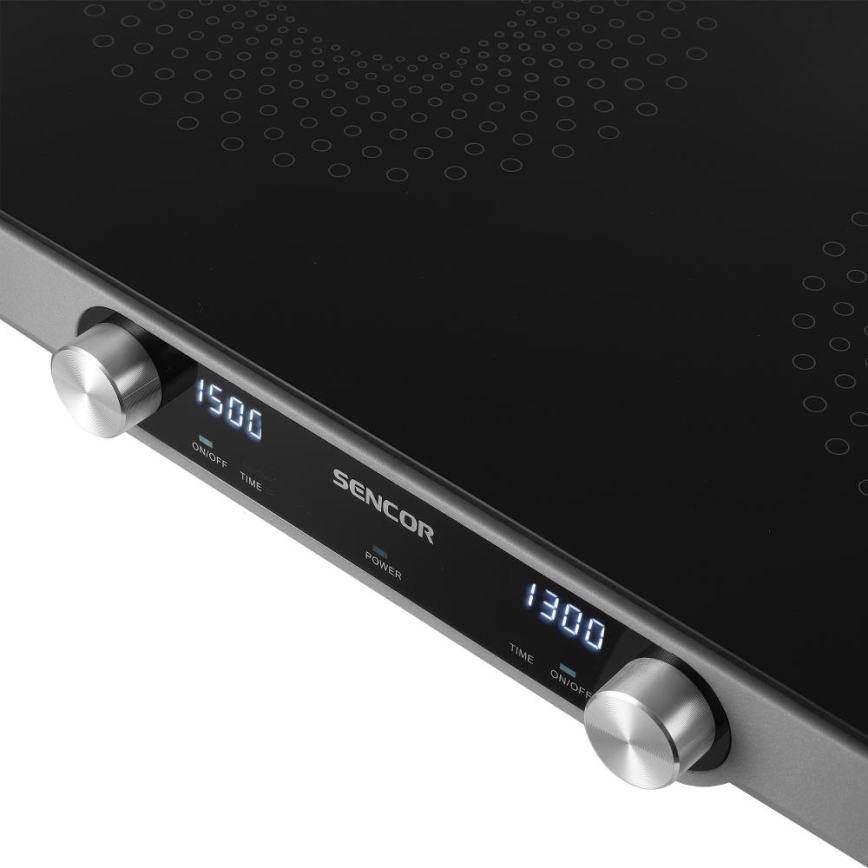 Sencor - Keramische kookplaat met twee kookzones en LCD-display 3500W/230V
