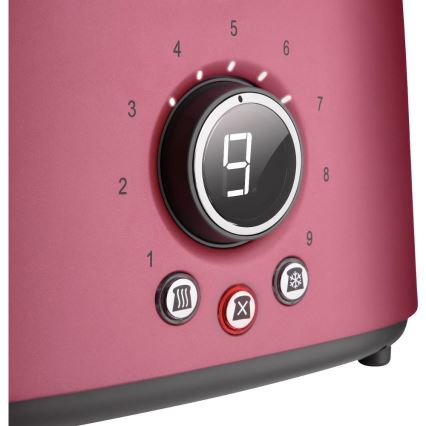Sencor - Broodrooster met 2 sleuven en opwarmrek 1000W/230V roze