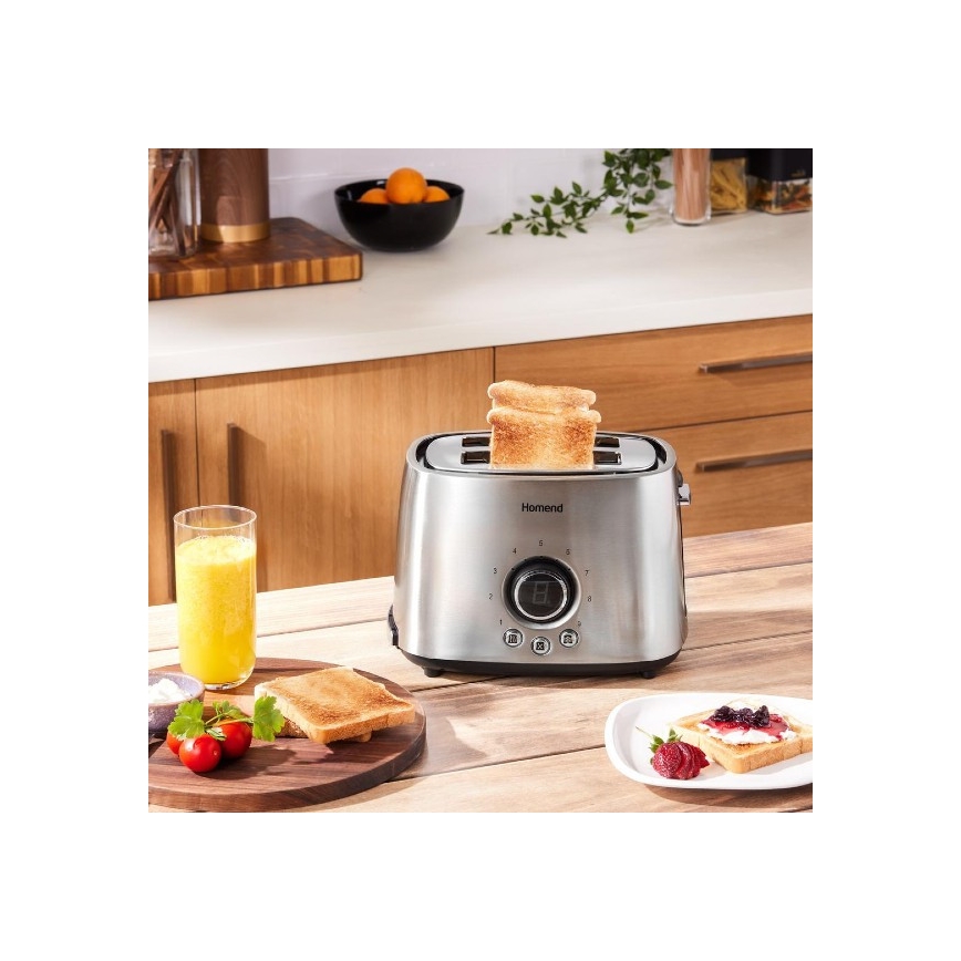 Sencor - Broodrooster met twee gaten en verwarm element 1000W/230V zilver