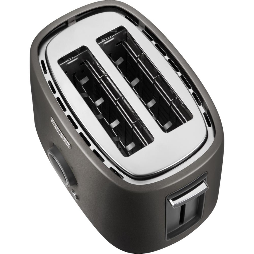 Sencor - Broodrooster met twee sleuven en opwarmrek 1000 W/230 V antraciet