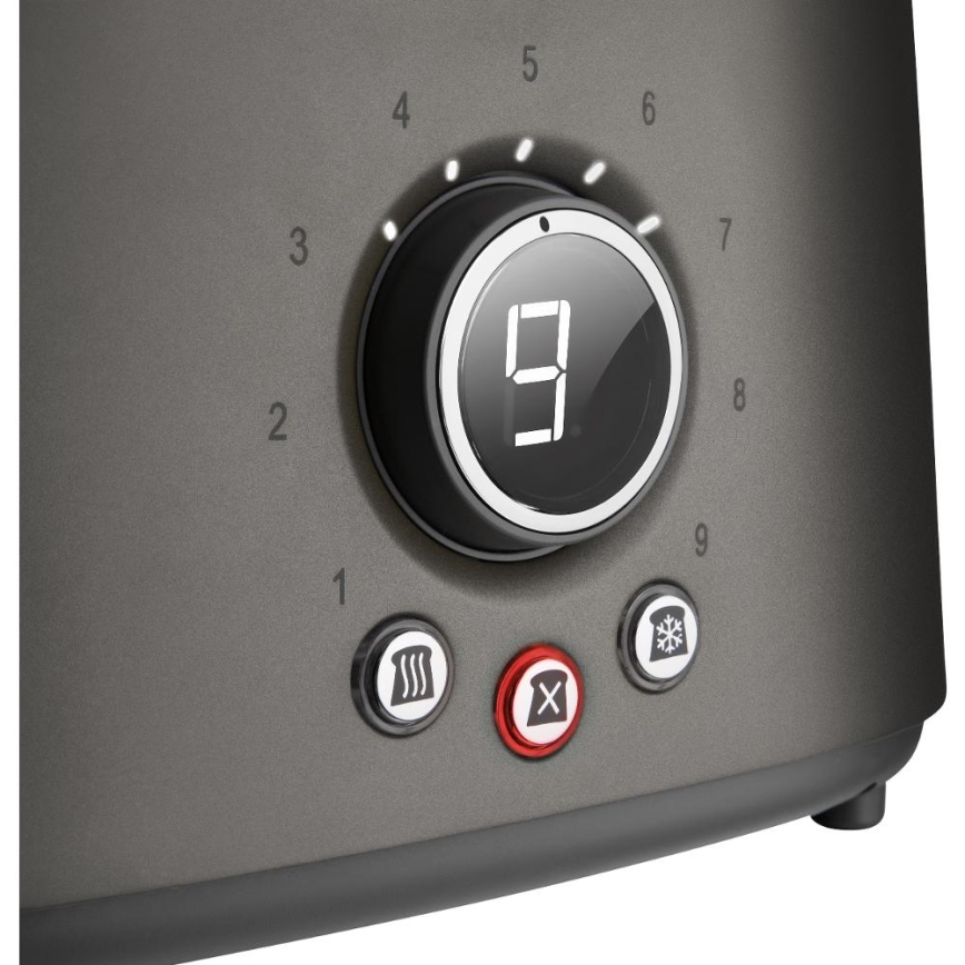 Sencor - Broodrooster met twee sleuven en opwarmrek 1000 W/230 V antraciet