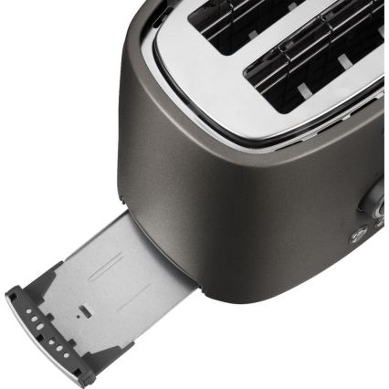 Sencor - Broodrooster met twee sleuven en opwarmrek 1000 W/230 V antraciet