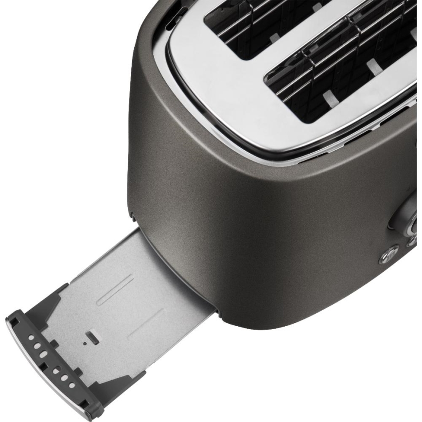 Sencor - Broodrooster met twee sleuven en opwarmrek 1000 W/230 V antraciet