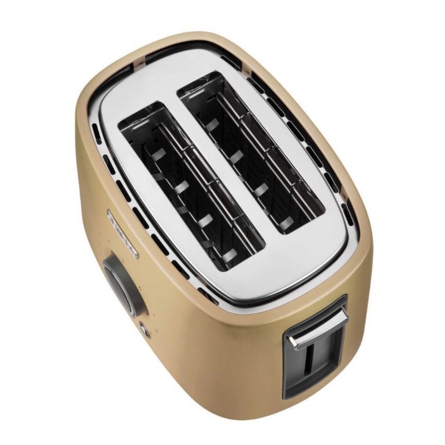 Sencor - Broodrooster met twee sleuven en opwarmrek 1000W/230V beige