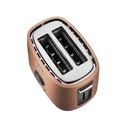 Sencor - Broodrooster met twee sleuven en opwarmrek 1000W/230V koperkleurig