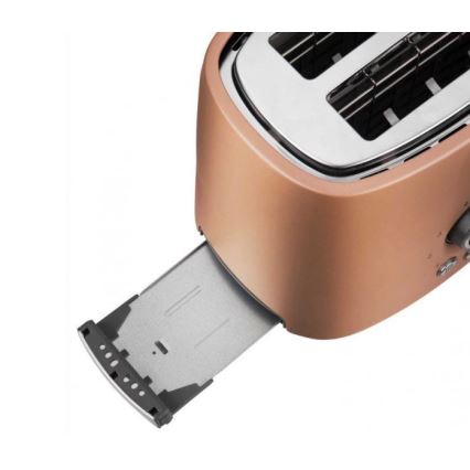 Sencor - Broodrooster met twee sleuven en opwarmrek 1000W/230V koperkleurig