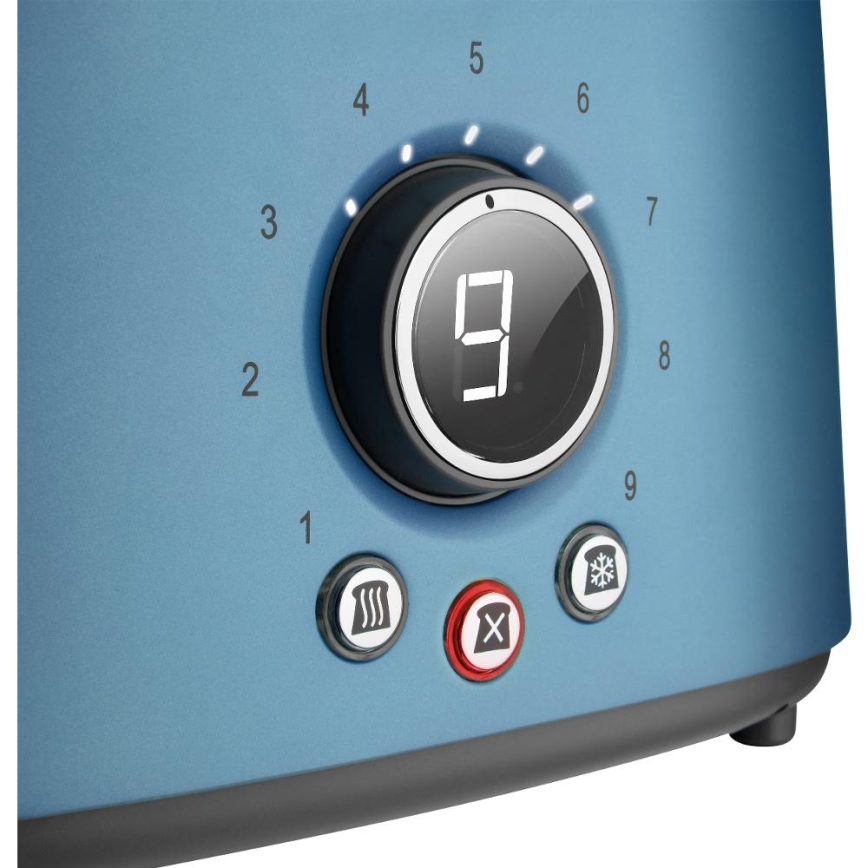 Sencor - Broodrooster met twee sleuven en opzetrooster 1000W/230V blauw