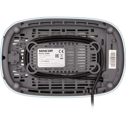 Sencor - Broodrooster met twee sleuven en opzetrooster 1000W/230V blauw