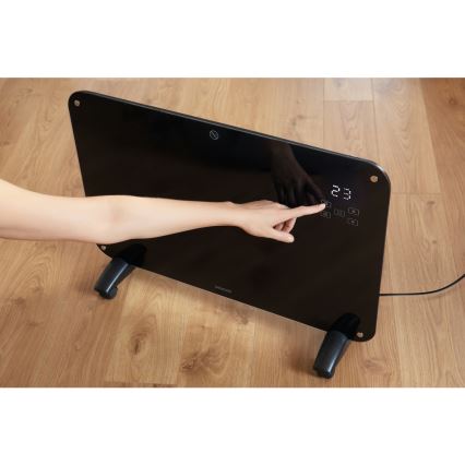 Sencor - Convectieverwarming met LCD display 750W/1500W/230V Wi-Fi Tuya IP24 + zwart + afstandsbediening