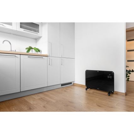 Sencor - Convectieverwarming met LCD display 750W/1500W/230V Wi-Fi Tuya IP24 + zwart + afstandsbediening