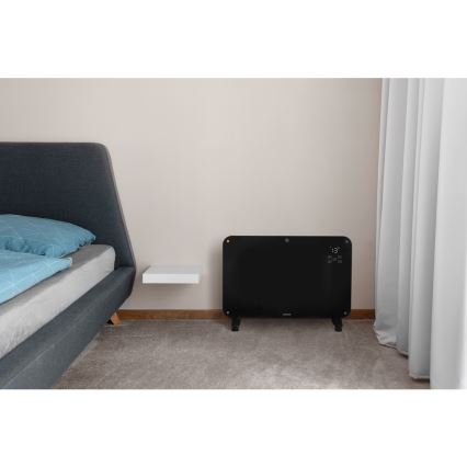 Sencor - Convectieverwarming met LCD display 750W/1500W/230V Wi-Fi Tuya IP24 + zwart + afstandsbediening