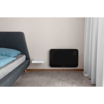 Sencor - Convectieverwarming met LCD display 750W/1500W/230V Wi-Fi Tuya IP24 + zwart + afstandsbediening