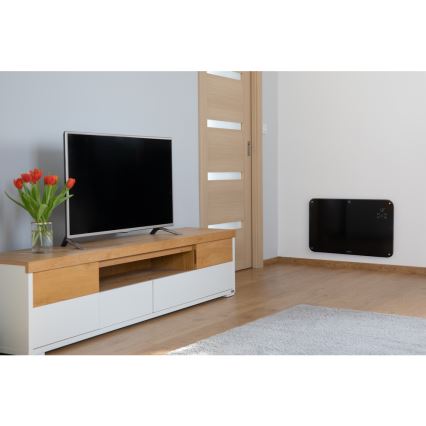 Sencor - Convectieverwarming met LCD display 750W/1500W/230V Wi-Fi Tuya IP24 + zwart + afstandsbediening