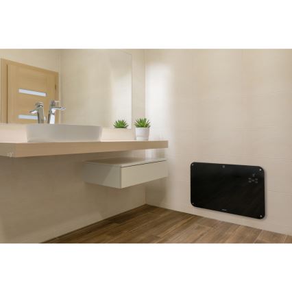 Sencor - Convectieverwarming met LCD display 750W/1500W/230V Wi-Fi Tuya IP24 + zwart + afstandsbediening