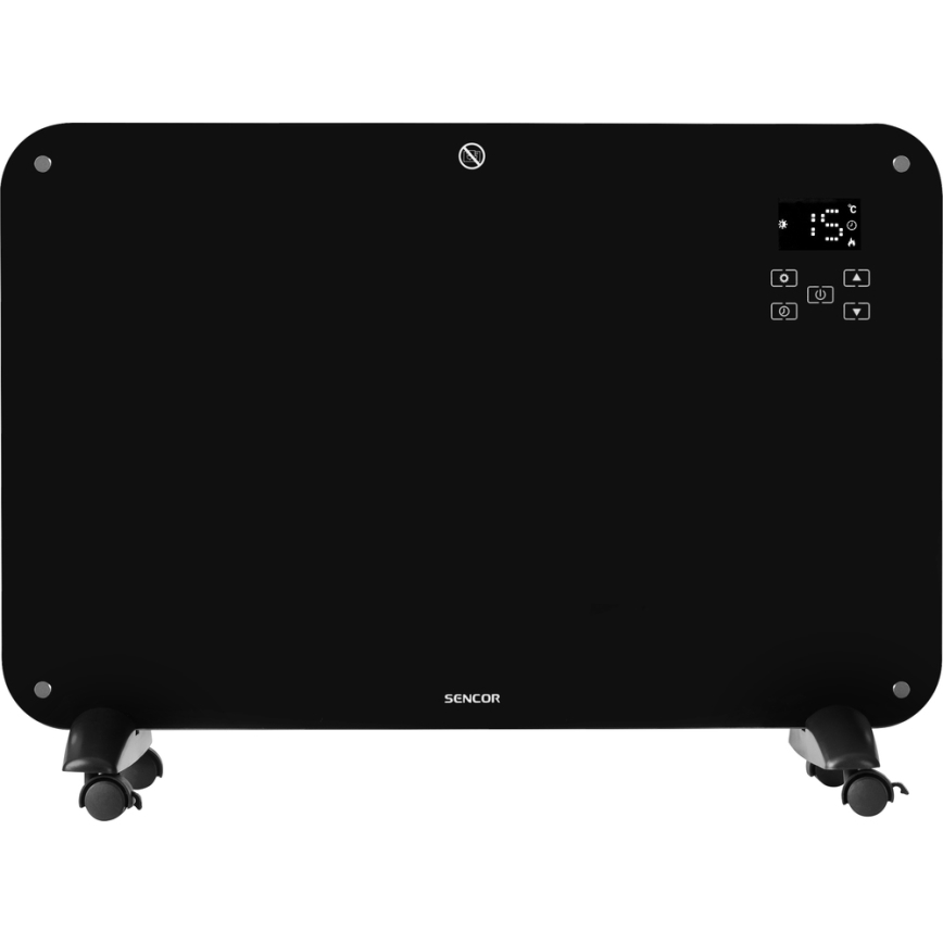 Sencor - Convectieverwarming met LCD display 750W/1500W/230V Wi-Fi Tuya IP24 + zwart + afstandsbediening