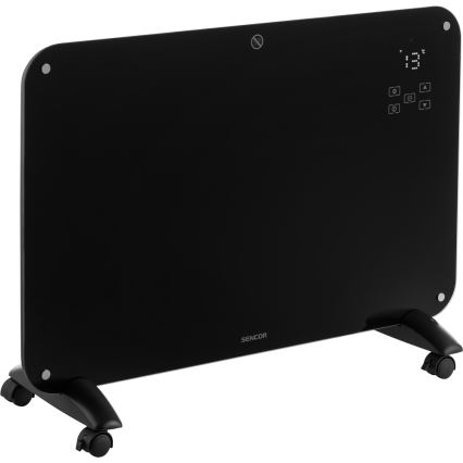 Sencor - Convectieverwarming met LCD display 750W/1500W/230V Wi-Fi Tuya IP24 + zwart + afstandsbediening