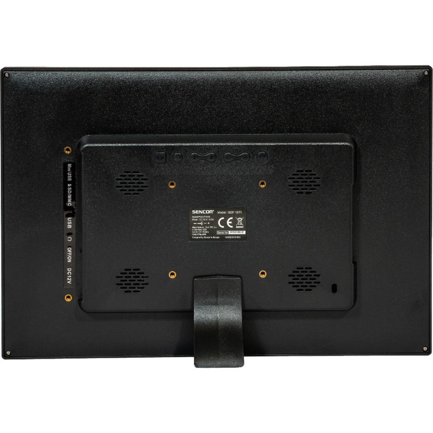 Sencor - Digitale fotolijst 15,4 met luidspreker 230V zwart + afstandsbediening