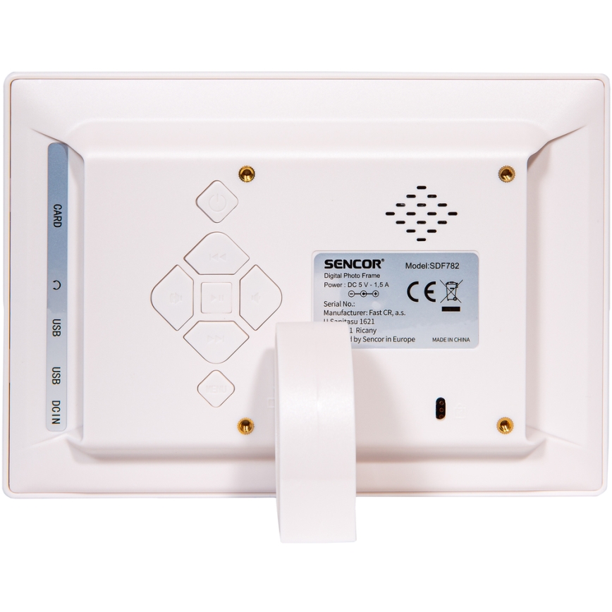 Sencor - Digitale fotolijst 7 met luidspreker, 230V, wit + afstandsbediening