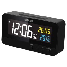 Sencor - Digitale klok met alarm en thermometer 230V/1xCR2032